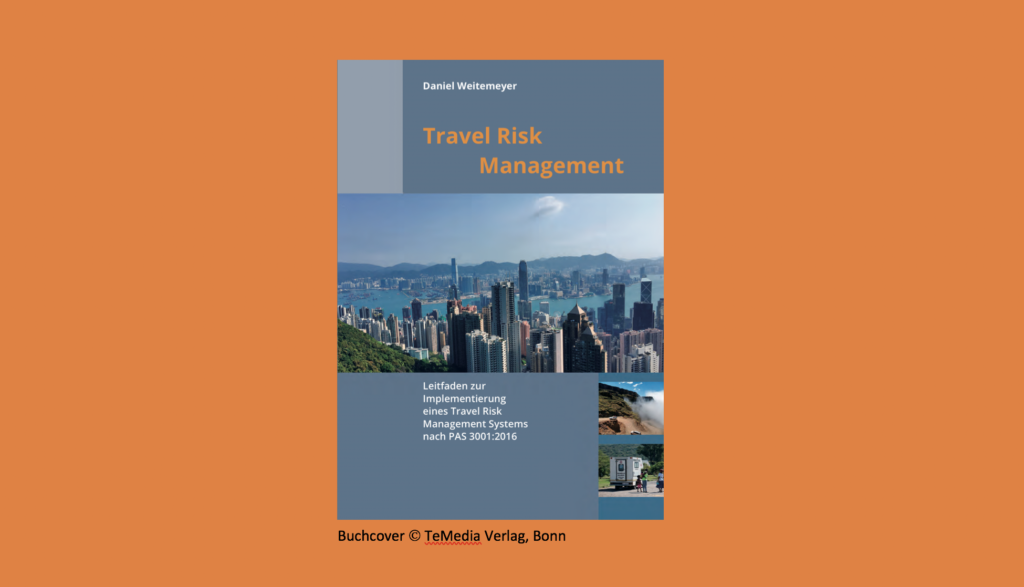 Buchcover Leitfaden Travel Risk Management (TeMedia Verlag, Bonn)