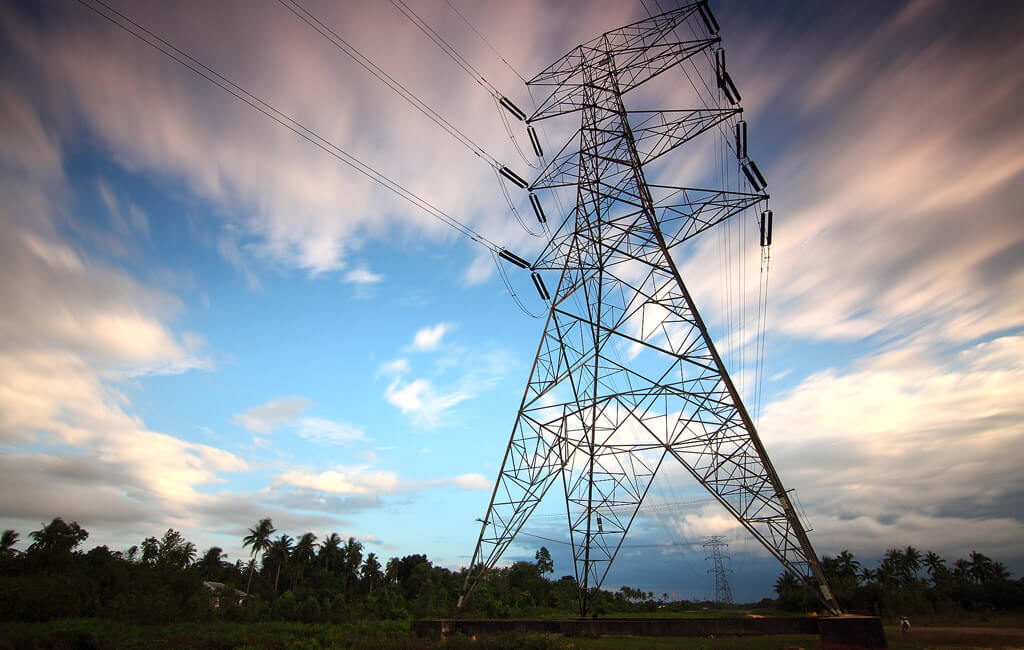 Strommast Stockfoto der KWK GmbH zu Energieversorgung